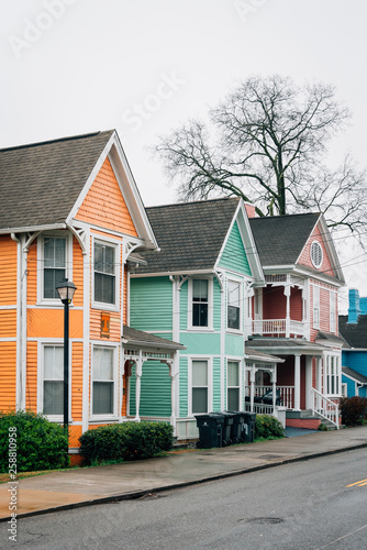 Colorful houses on 11th Street in Knoxville, Tennessee