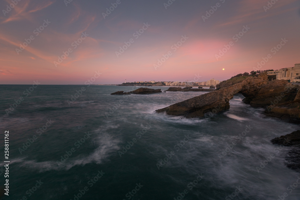 City of Biarritz with its beautiful coast and the old sea port, at the North Basque Country.	