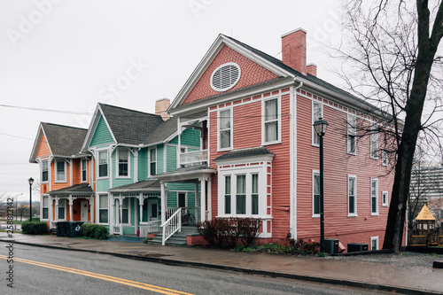 Colorful houses on 11th Street in Knoxville, Tennessee
