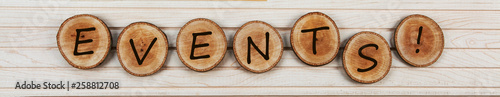 Events word sign - design for business, clubs, public gatherings, PR and social occasions.