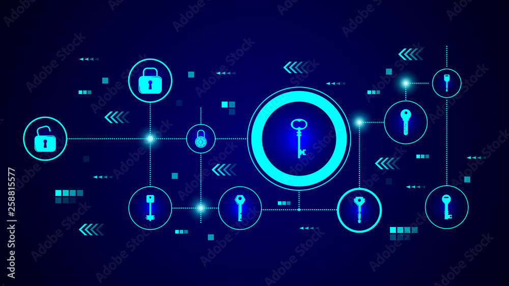 Fototapeta premium key icon. From lock and keys set