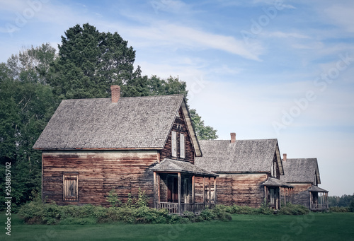 Abandoned village with old houses