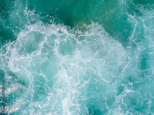 Aerial view of sea wave surface