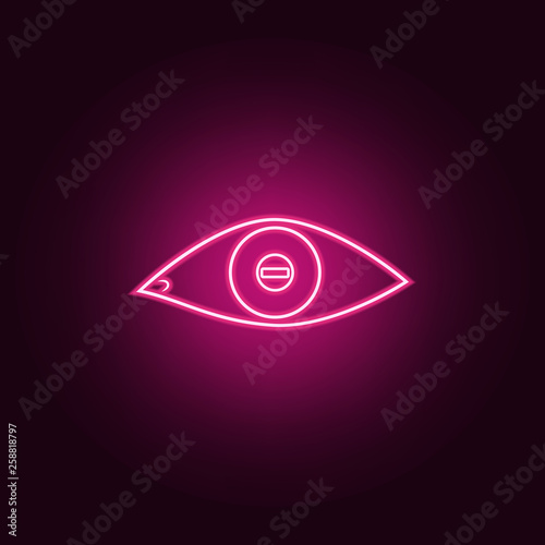 eye with short-sightedness problems icon. Elements of Medicine in neon style icons. Simple icon for websites, web design, mobile app, info graphics