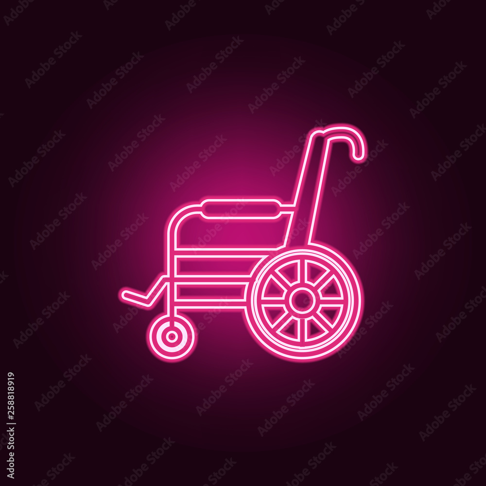 wheelchair icon. Elements of Medicine in neon style icons. Simple icon for websites, web design, mobile app, info graphics wheelchair icon. Elements of Medicine in neon style icons. Simple icon for websites, web design, mobile app, info graphics