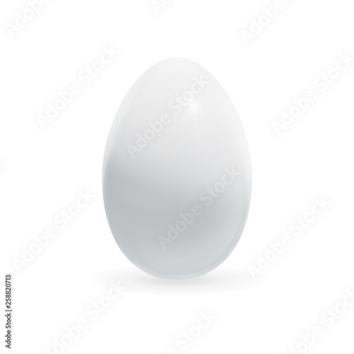 Realistic chicken boiled peeled white egg. Isolated vector mockup. Easter concept.