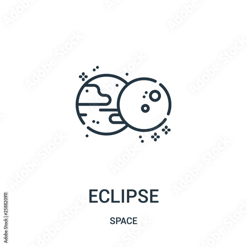 eclipse icon vector from space collection. Thin line eclipse outline icon vector illustration.