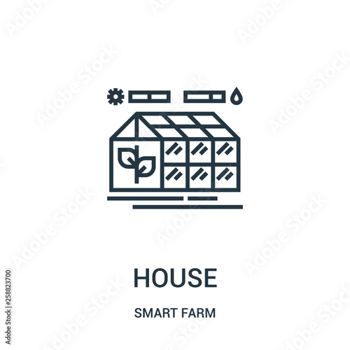 greenhouse icon vector from smart farm collection. Thin line greenhouse outline icon vector illustration.