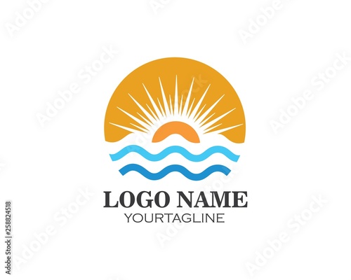 sun logo vector template illustration photo