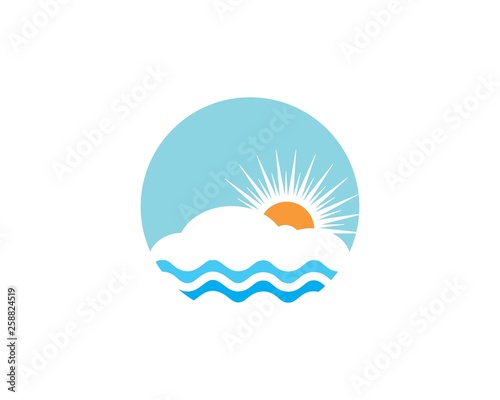 sun logo vector template illustration