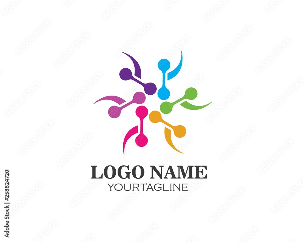 Fototapeta premium Adoption,community and social care Logo template vector