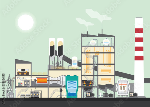 coal power plant in simple detail