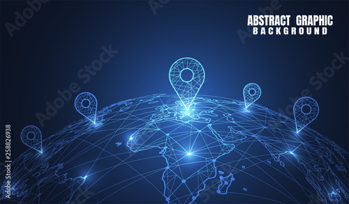 Global network connection. World map point and line composition concept of global business. Vector Illustration