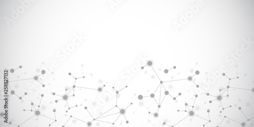 Abstract connecting dots and lines with geometric background. Modern technology connection science, Polygonal structure background. Vector illustration