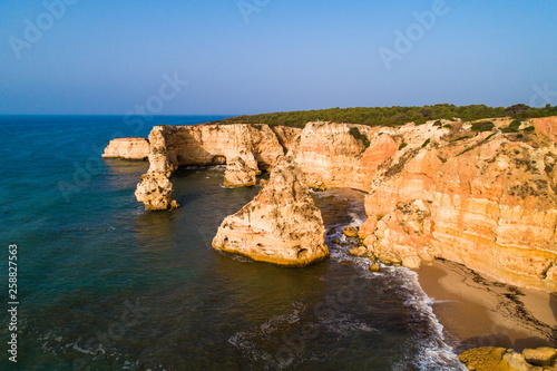 Praia da Marinha, Lagoa, Algarve, Portugal, Europe - Aerial View at Dsuk