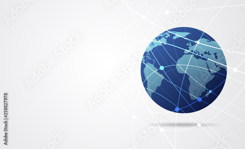 Global network connection. World map point and line composition concept of global business. Vector Illustration