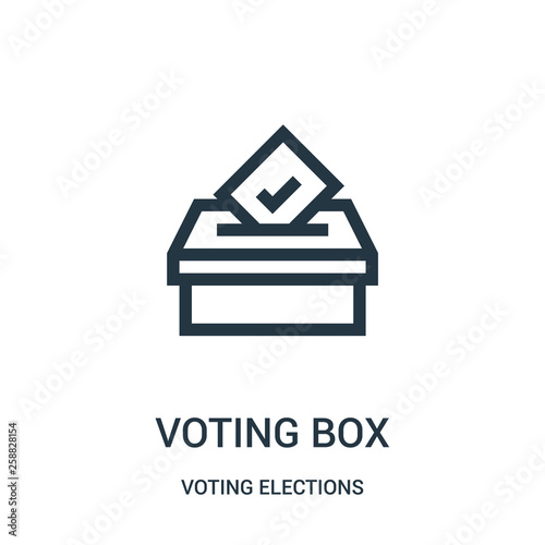 voting box icon vector from voting elections collection. Thin line voting box outline icon vector illustration.