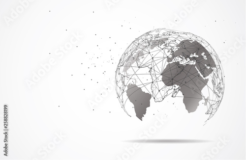 Global network connection. World map point and line composition concept of global business. Vector Illustration