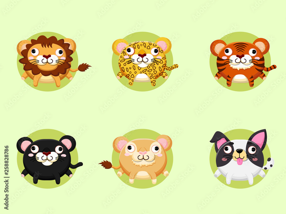 Cute cartoon animals collection. Vector Illustration With Cartoon Style Funny Animal Cute cartoon animals collection. Vector Illustration With Cartoon Style Funny Animal