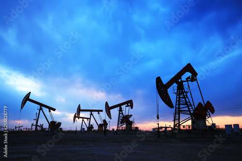 the silhouette of the oil pump