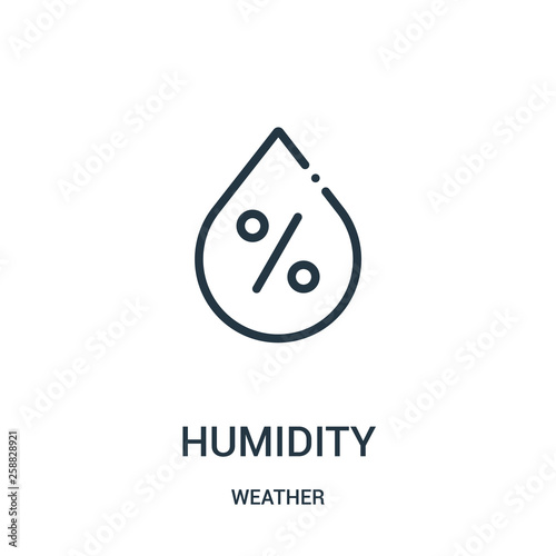 humidity icon vector from weather collection. Thin line humidity outline icon vector illustration.