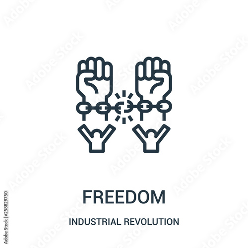 freedom icon vector from industrial revolution collection. Thin line freedom outline icon vector illustration.