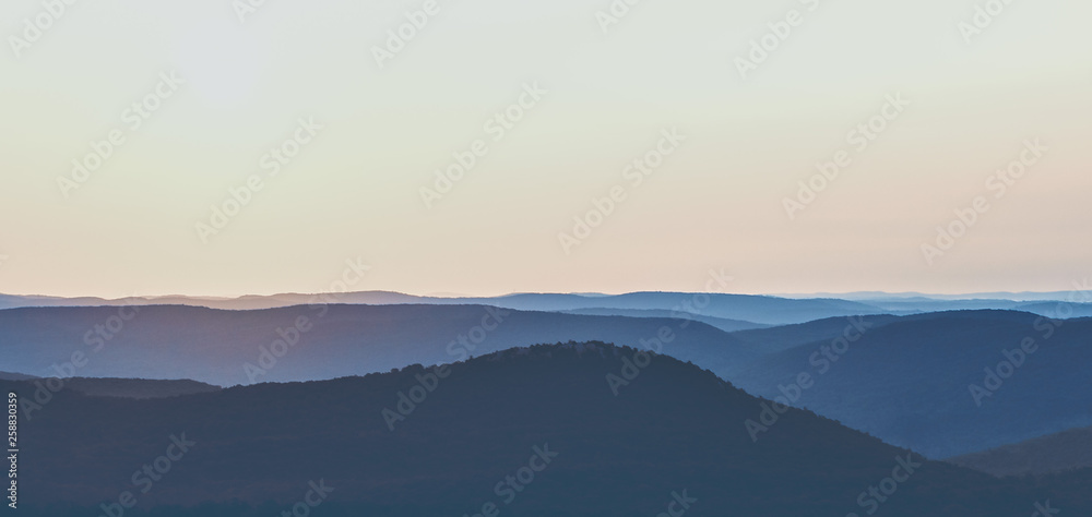 Sunrise Over a Mountain Range