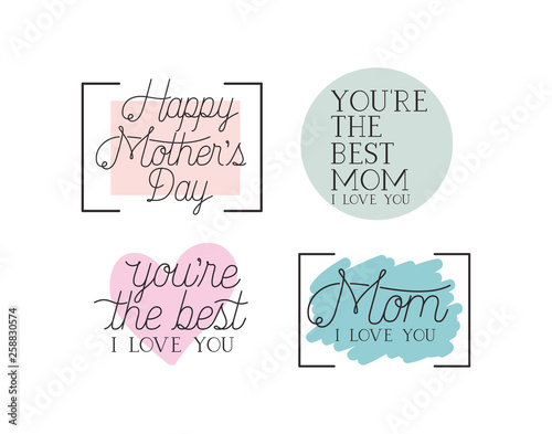 happy mothers day card set calligraphy messages