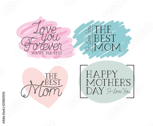 happy mothers day card set calligraphy messages