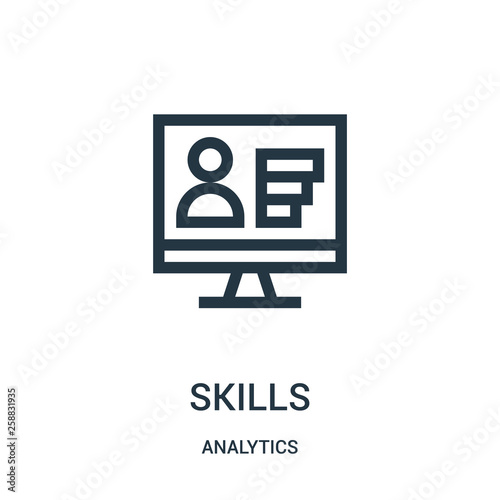 skills icon vector from analytics collection. Thin line skills outline icon vector illustration.