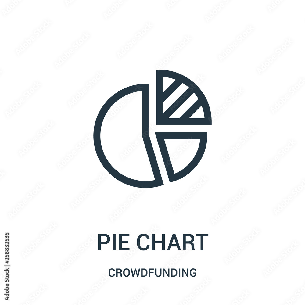 pie chart icon vector from crowdfunding collection. Thin line pie chart ...