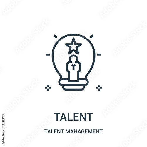 talent icon vector from talent management collection. Thin line talent outline icon vector illustration.