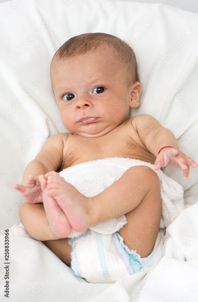 Portrait of a beautiful baby on white Portrait of a beautiful baby on white