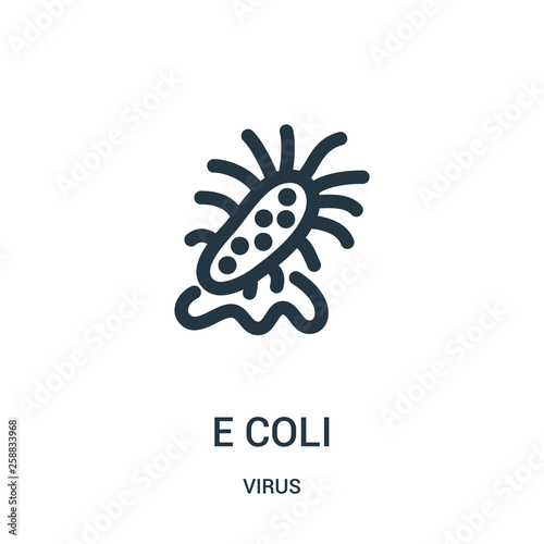 e coli icon vector from virus collection. Thin line e coli outline icon vector illustration.