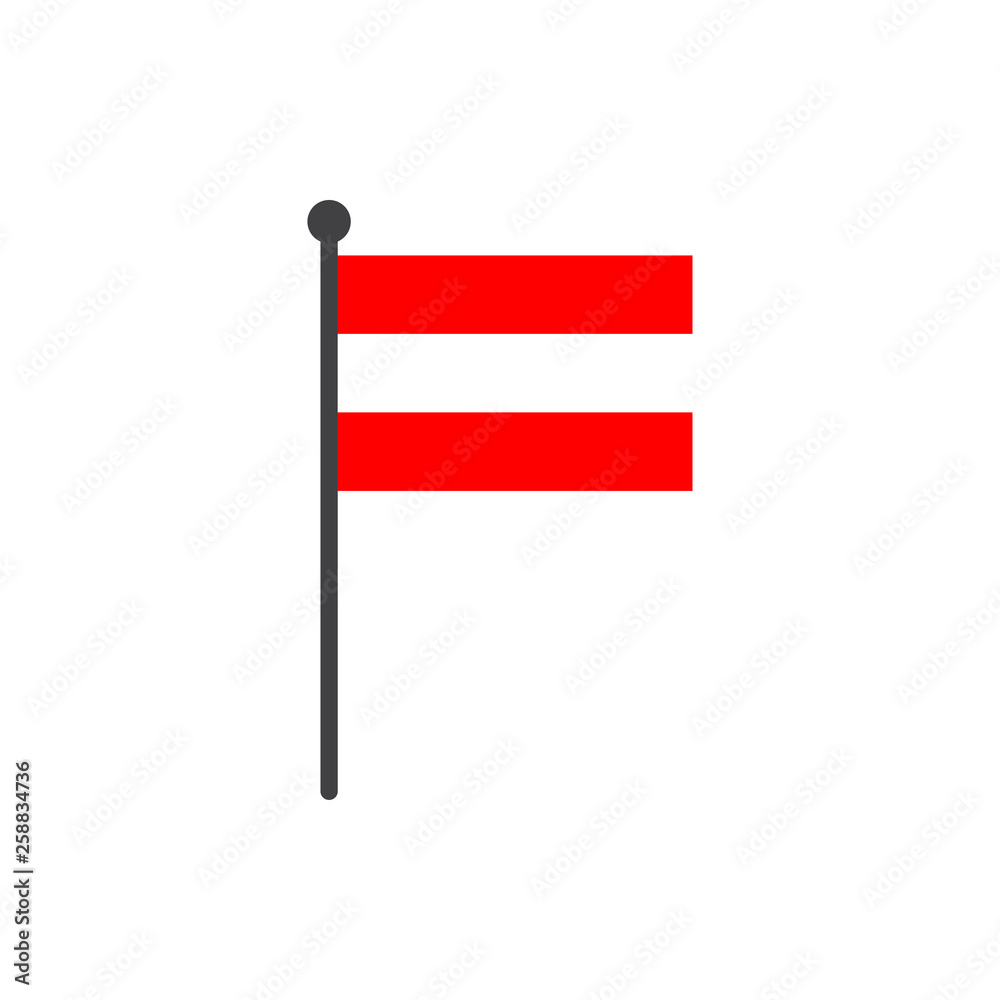austria flag with pole icon vector isolated on white background austria flag with pole icon vector isolated on white background