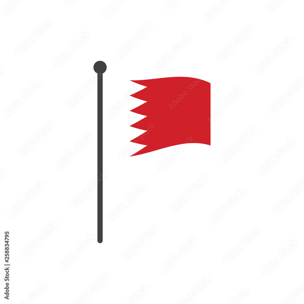 bahrain flag with pole icon vector isolated on white background bahrain flag with pole icon vector isolated on white background