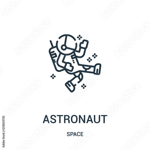 astronaut icon vector from space collection. Thin line astronaut outline icon vector illustration.