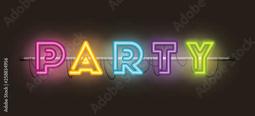 party fonts neon lights