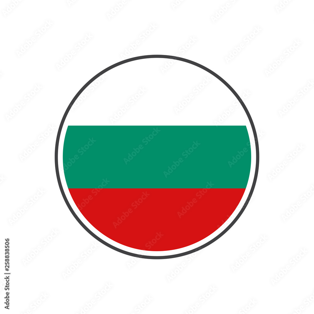 Circle bulgaria flag with icon vector isolated on white background Circle bulgaria flag with icon vector isolated on white background