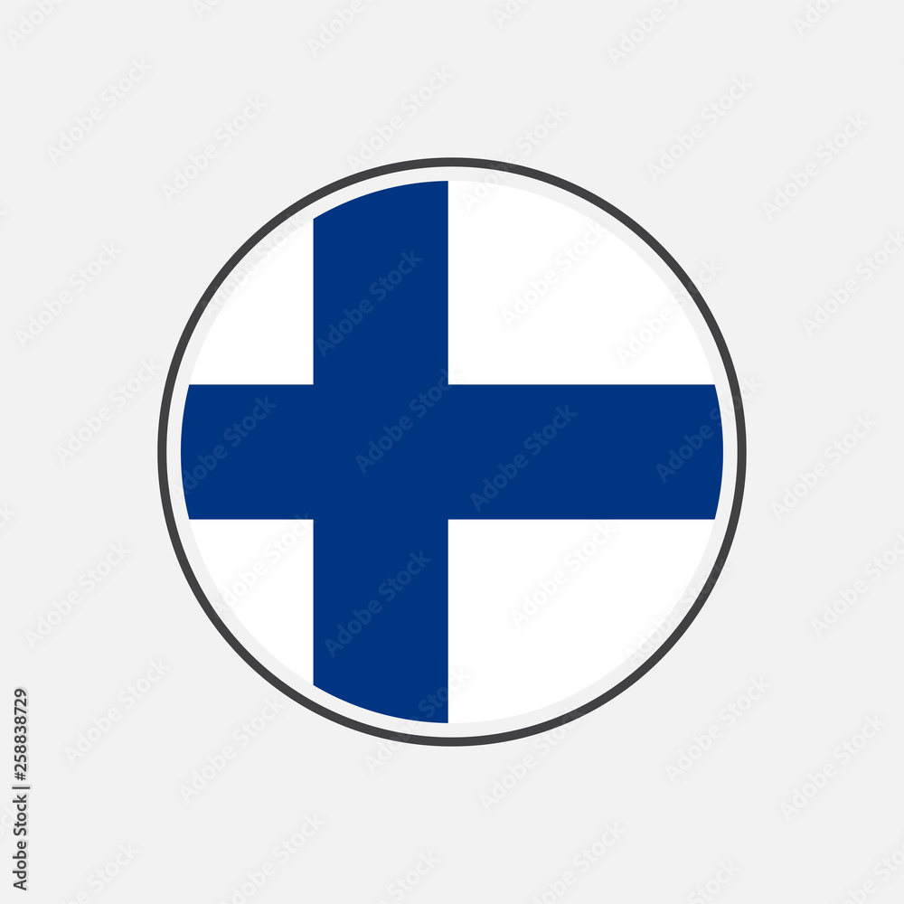 Fototapeta premium Circle finland flag with icon vector isolated on white background