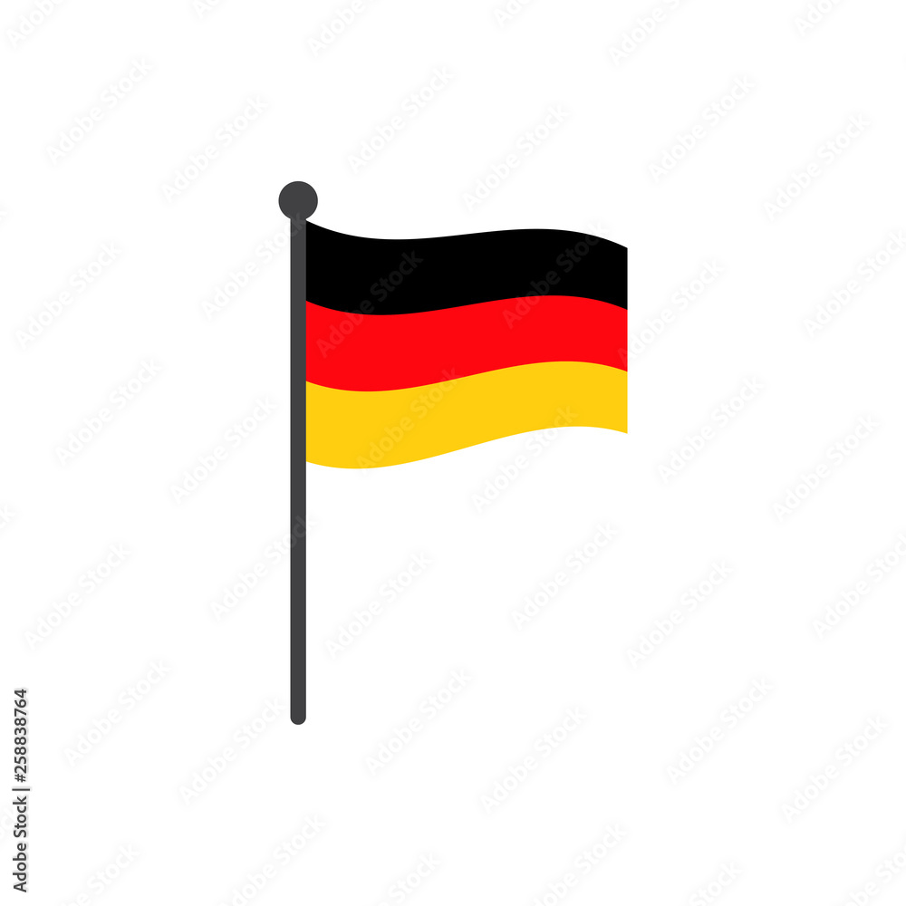 germany flag with pole icon vector isolated on white background germany flag with pole icon vector isolated on white background