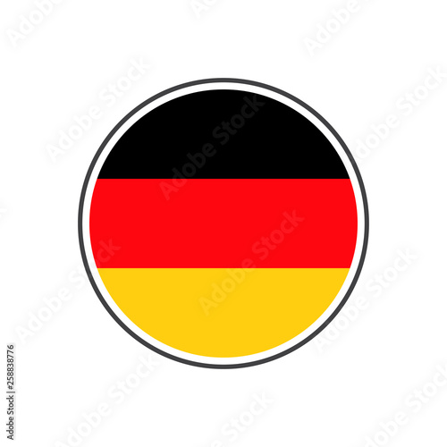 Circle germany flag with icon vector isolated on white background