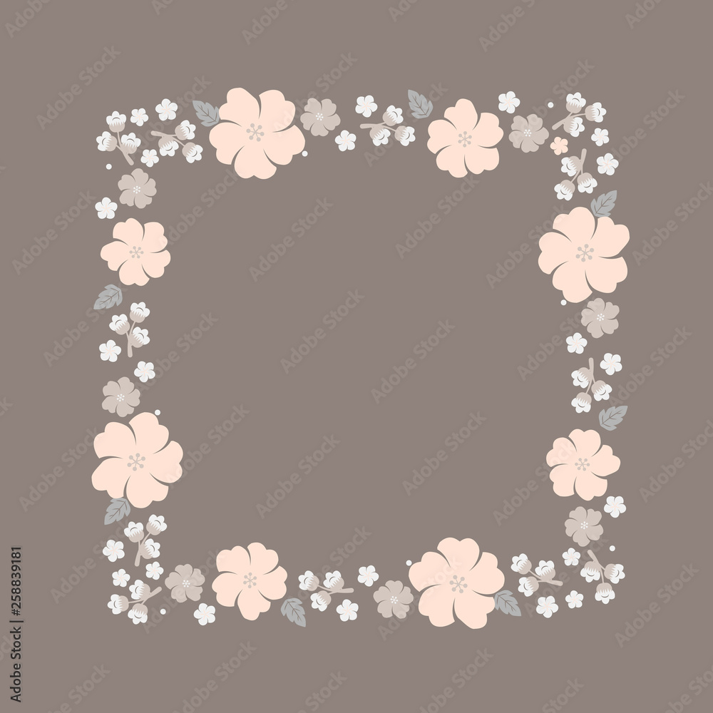 Japanese pastel flowers frame Japanese pastel flowers frame