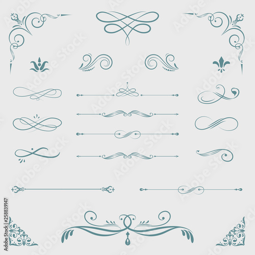 Vintage ornamental design elements