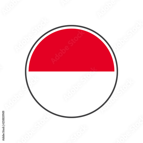 Free Download Circle monaco flag with icon vector isolated on white background - GFXLoad