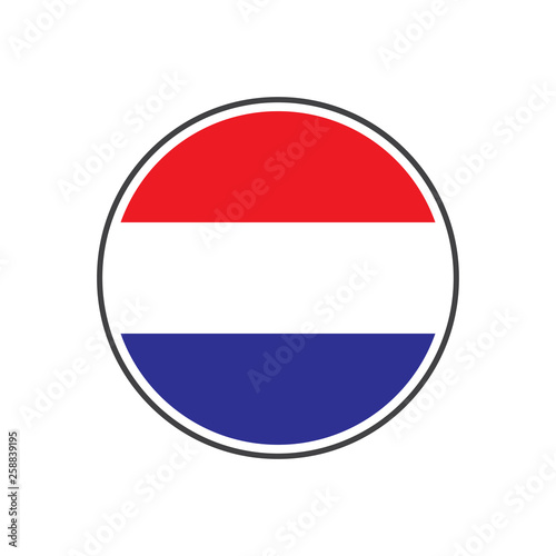 Circle netherland flag with icon vector isolated on white background