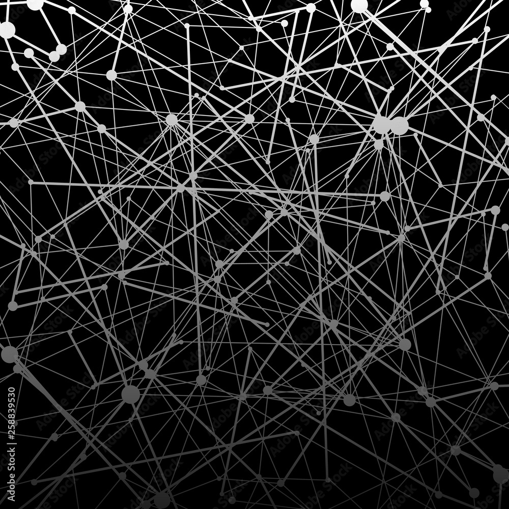 Black neural network illustration