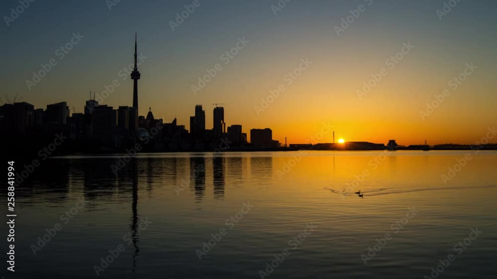 Toronto sunrise timelapse on cloudless morning Toronto sunrise timelapse on cloudless morning