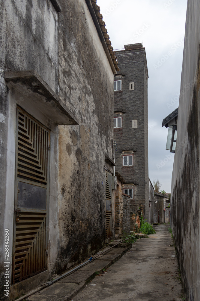 narrow street in old chinese town