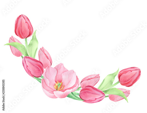 Fototapeta Naklejka Na Ścianę i Meble -  Watercolor spring flowers